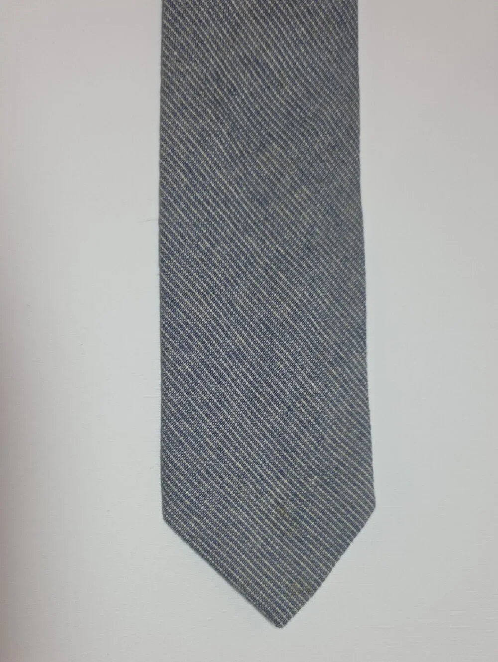 J. Crew Men's 100% Cotton Narrow Blue-Gray Stripe Textured Tie 2.75x58
